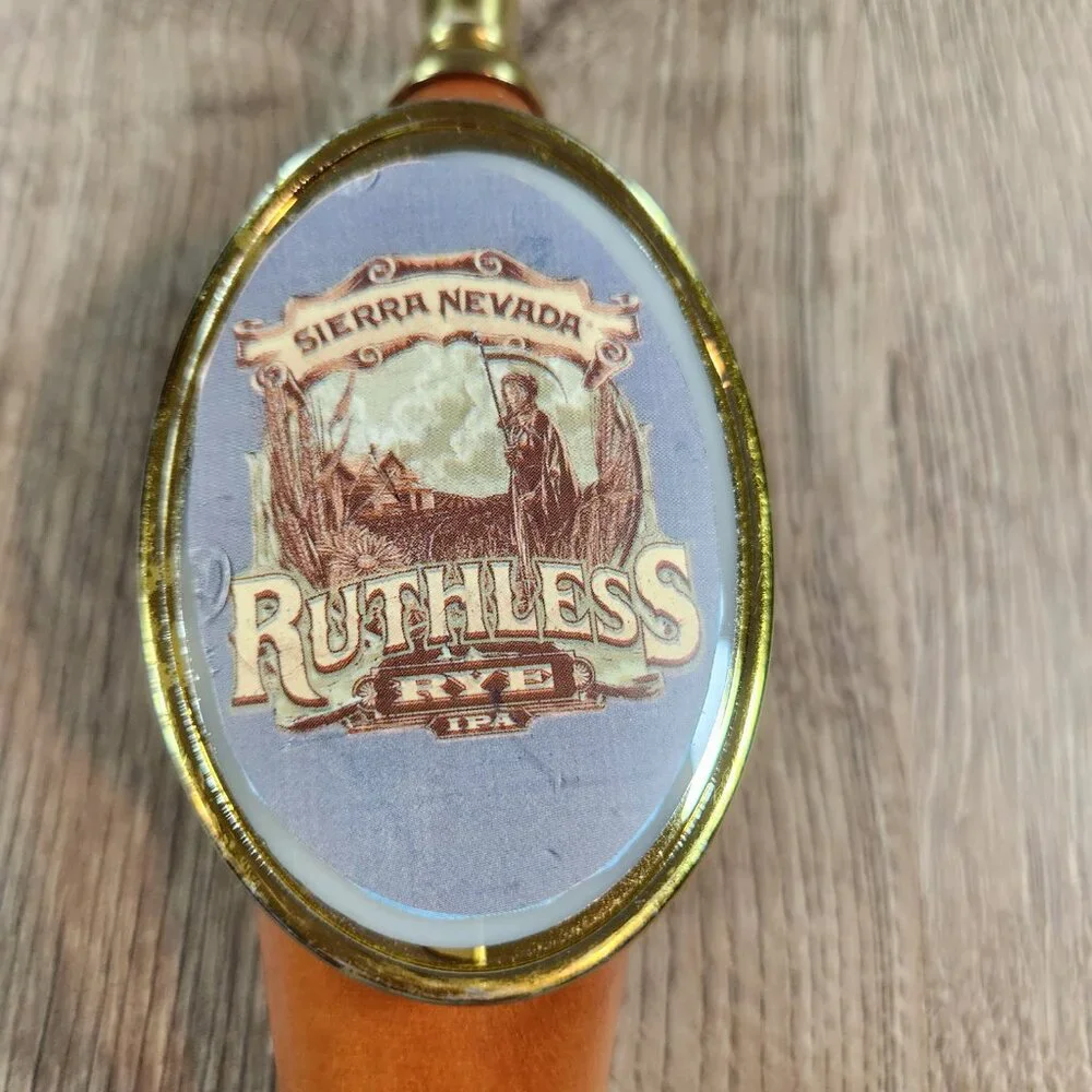 Sierra‎ Nevada Ruthless Rye IPA Tumbler Brown Ale 2-Sided Wood Beer Tap Handle